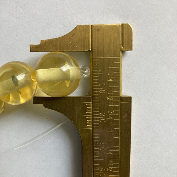 NWT 2 Strands of Transparent Amber-colored large round beads - Picture 2 of 5